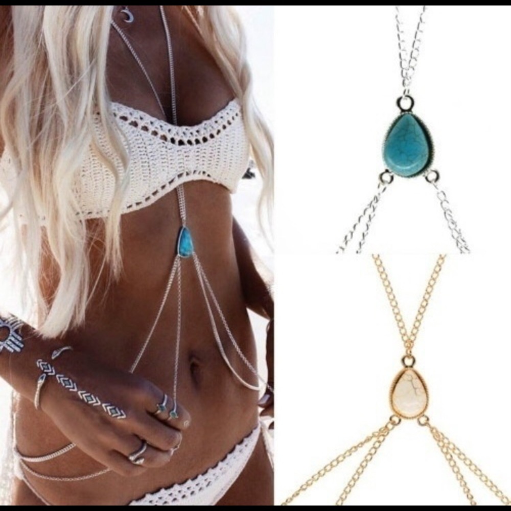 Silver bikini jewelry turquoise